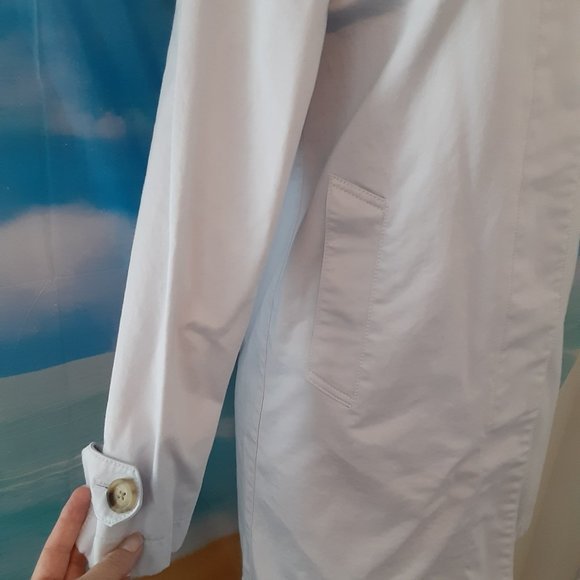 Pale Purple/Lavender Gap Trench Coat w/Hidden Button Up Closure Size XS - Picture 5 of 13